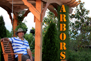 Quigleys Landscaping Owner Dalton Quigley on an Arbor in Franklin Tn.