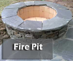 Gray Nashville Fire Pit, little fire pit, backyard fire pit, stone fire pit