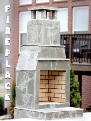 Nashville Outdoor Fireplace Gray Stone Fireplace