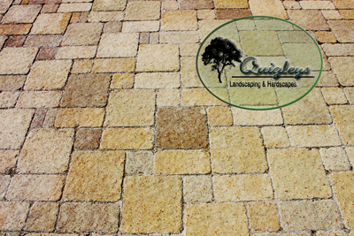 Nashville Paver Patios and even stone looking pavers. Photo of a patio made of pavers that look like stone. 