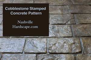 Nashville Cobblestone Stamped Concrete with Glossy finish sealed Dyed Patio