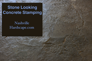 Nashville Stone Looking  Stamped finished Brown and Gray concrete with dye and sealer